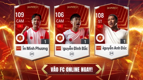 Huyền thoại Minh Phương, Phước Tứ tiếp sức sao trẻ Đình Bắc trong mùa thẻ 24 Vietnam Best FC Online